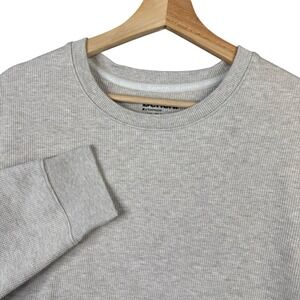 Bench Urbanwear Mens Size XL Waffle Knit Bonded Fleece Crewneck Sweatshirt Grey